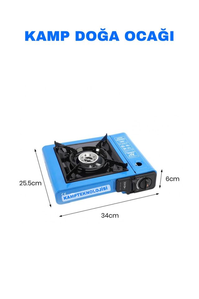 Camp One Kamp Doğa Piknik Ocağı Stop Emniyetli Profesyonel Taşıma Çantası Hediyeli Mavi