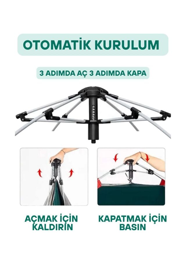 Camp One 6 Kişilik Kamp Doğa Deprem Çadırı Tam Otomatik Profesyonel Çadır