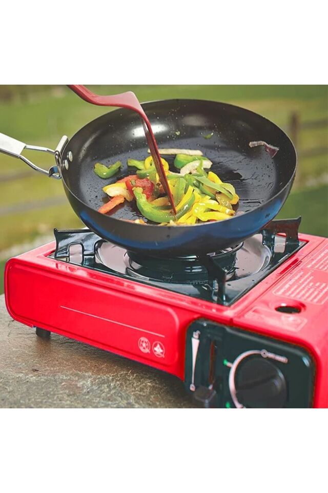 Camp One Portatif Tek Gözlü Stop Emniyetli Kamp Doğa Piknik Ocağı Profesyonel Çanta Hediyeli Kırmızı