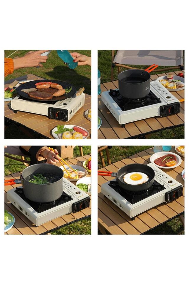 Camp One Portatif Tek Gözlü Stop Emniyetli Profesyonel Kamp Doğa Piknik Gaz Ocağı Yeşil