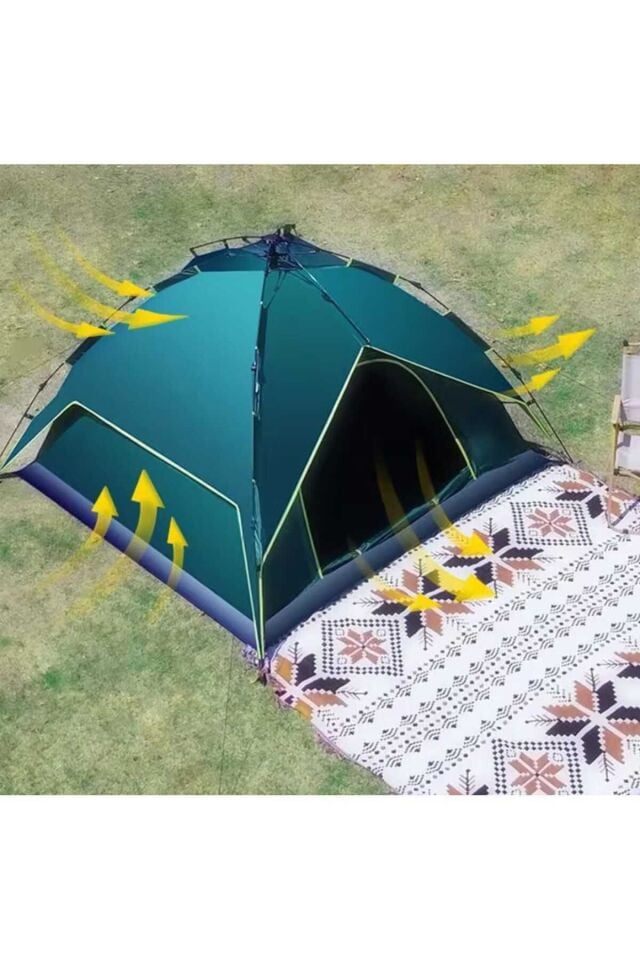 Camp One Dört mevsim 4 Kişilik Çift Katmanlı Otomatik Kamp Doğa Deprem Çadırı