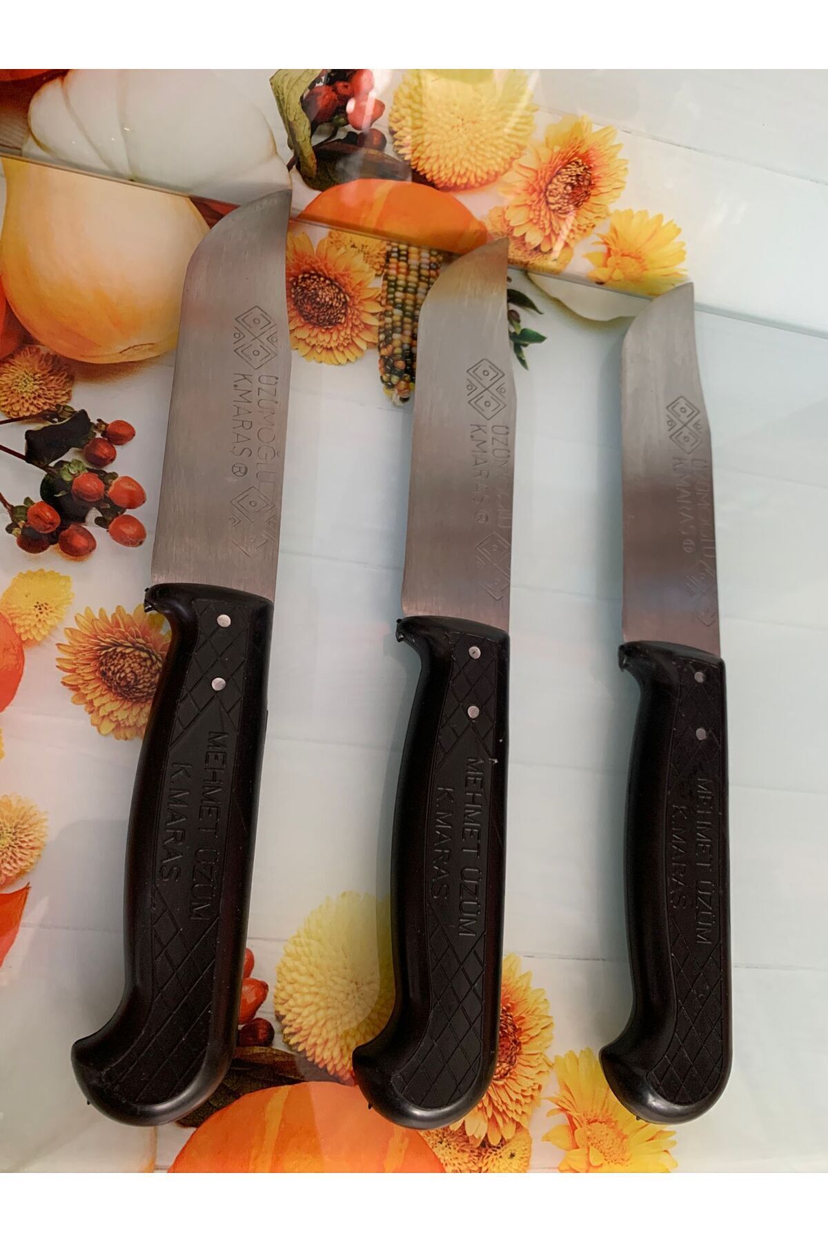 Kamptek Bıçak Meşhur Kahramanmaraş Mutfak Kasap Bıçağı Büyük Boy Siyah 23 cm 3 Adet