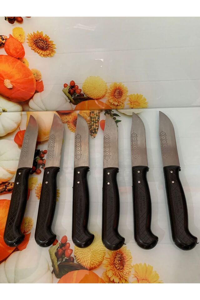 Kamptek Bıçak Meşhur Kahramanmaraş Mutfak Kasap Bıçağı Orta Boy Siyah 6 Adet