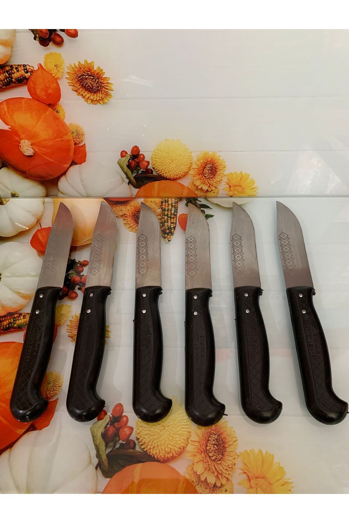 Kamptek Bıçak Meşhur Kahramanmaraş Mutfak Kasap Bıçağı Orta Boy Siyah 6 Adet