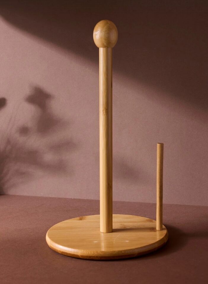 Kamptek Dekor Bambu Dev Havlu Peçetelik Yuvarlak Topuzlu Tasarım