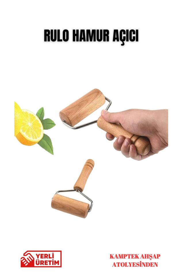 Merdane Set 2'li Rolo Hamur Açıcı Küçük Kurabiye Merdanesi