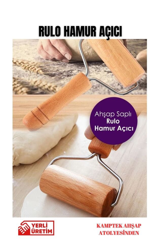 Ahşap Atölyesinden Rolo Hamur Açma Şekillendirme Merdanesi El Silindiri