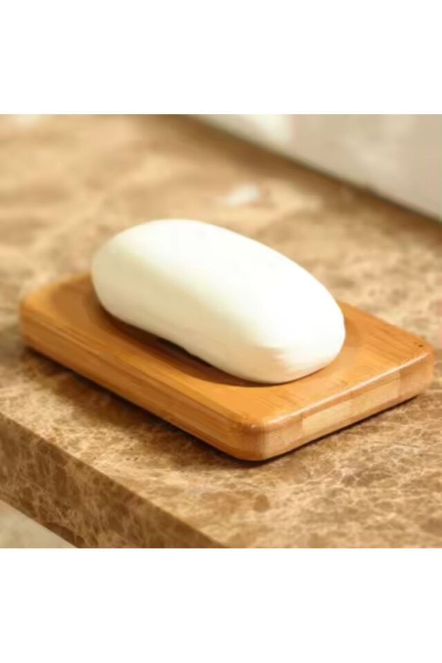 Kamptek Ahşap Yuvarlak Bambu Katı Sabunluk Dekor Lavabo Duş Sabunluk Oval Tasarım