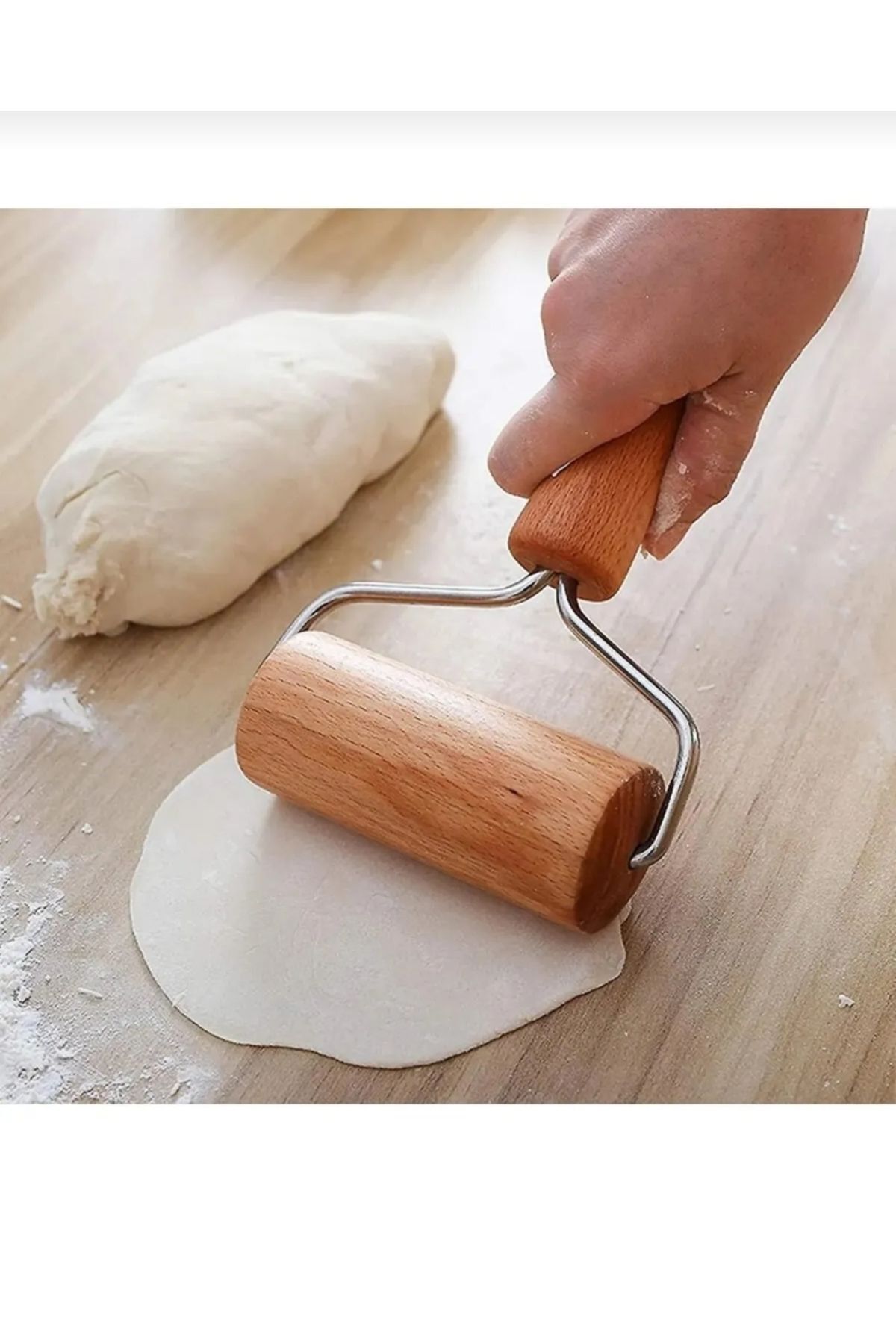 Kamptek Ahşap Atölyesinden Rulo Hamur Açıcı Merdane Pizza Börek Hamur Açma Silindiri