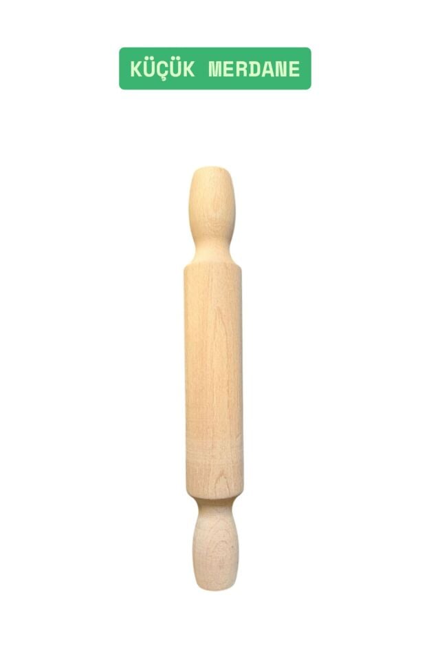 Kamptek Ahşap Atölyesinden Küçük Hobi Kurabiye Merdanesi Verniksiz Doğal 24 cm