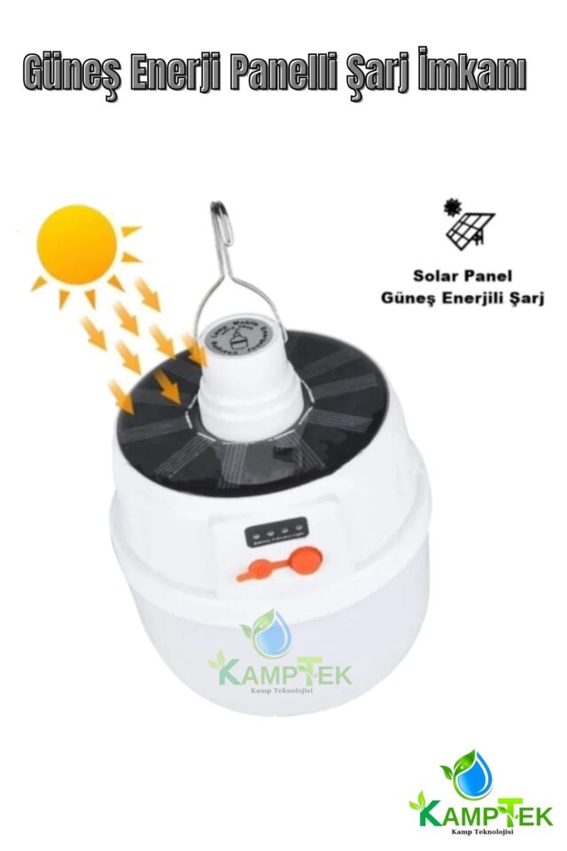 Güneş Enerjili Fonksiyonlu Kamp Doğa  Çadır Dış Mekan Lambası 240W Asma Aparatlı