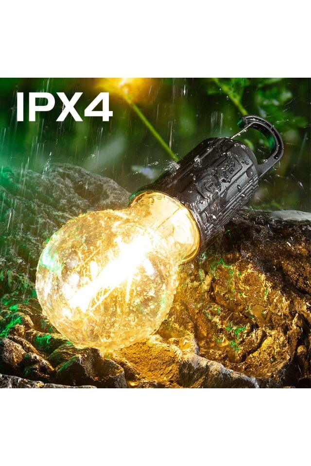 Profesyonel Kamp Çadır LED Ampül Sarjlı 3 Modlu Ampül Askı Aparatlı Özel Tasarım