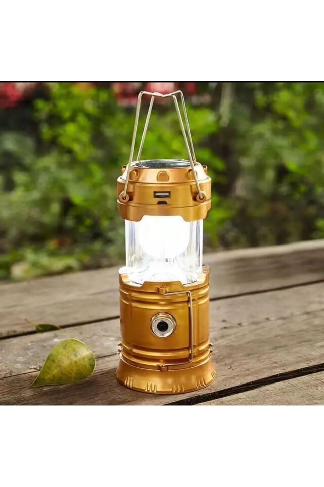 Kamp Doğa Dış Mekan Lambası Güneş Enerjili Katlanır Fonksiyonlu Asma Apartatlı Lamba