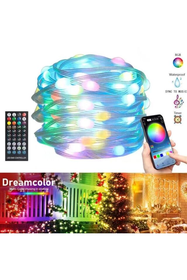 Akıllı Şerit Led Parti Ev Dekor 10 Metre Bluetooth TV Sese Duyarlı USB Enerjili Telefon Kontrollü