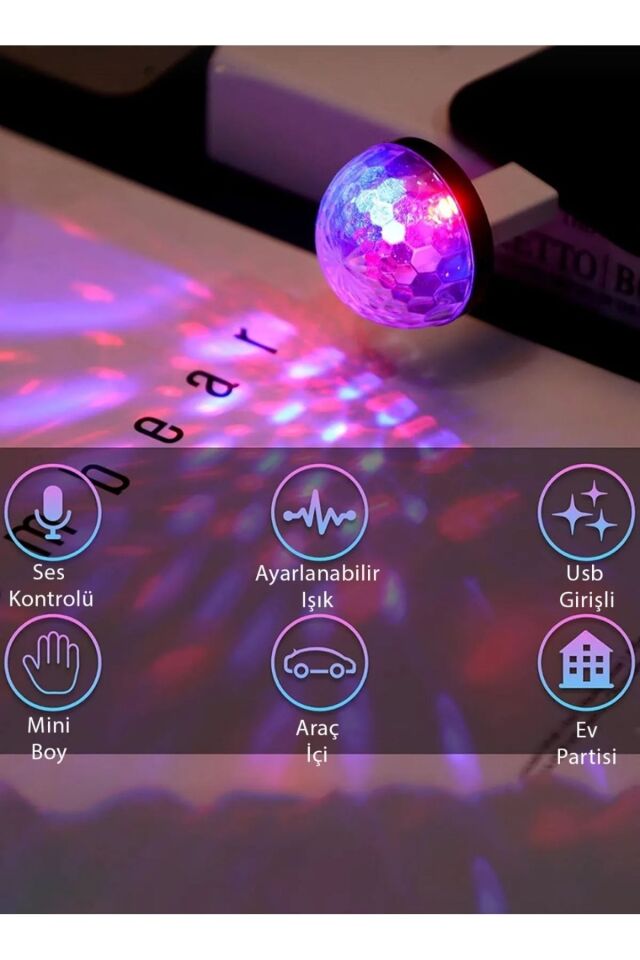 Mini Işık Disko Parti Işığı Sese Duyarlı Telefon Bilgisayar Televizyon Bağlayabilme LED Işık