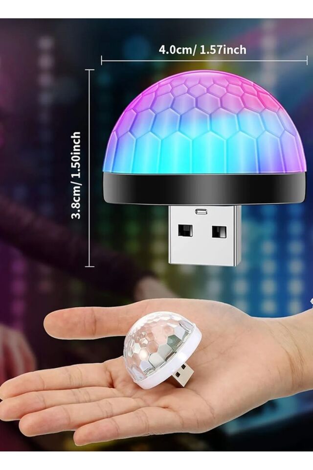 Mini Işık Disko Parti Işığı Sese Duyarlı Telefon Bilgisayar Televizyon Bağlayabilme LED Işık