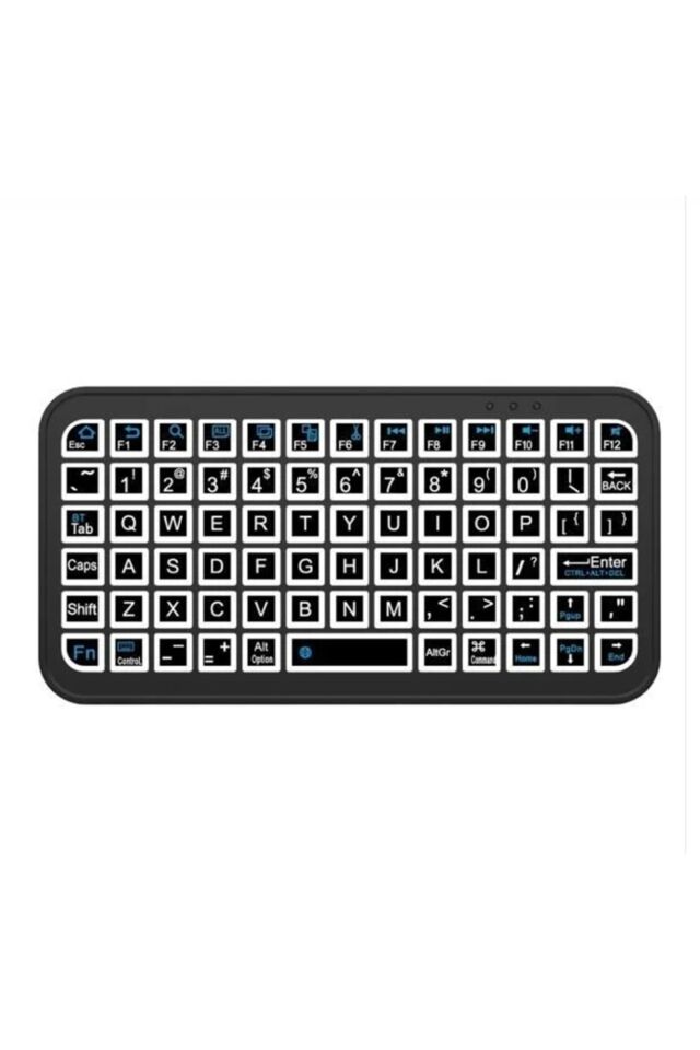 Mini Şarjlı Kablosuz Klavye Sarjlı Işıklı Bluetooth Bağlantılı Android TV Uyumlu Klavye