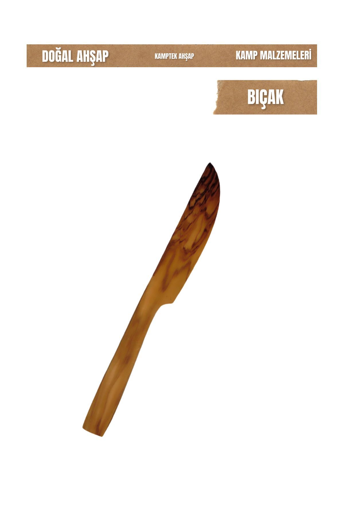 KampTek Ahşap Bıçak 19 cm Doğal Ürün Uzun Ömürlü Dayanıklı