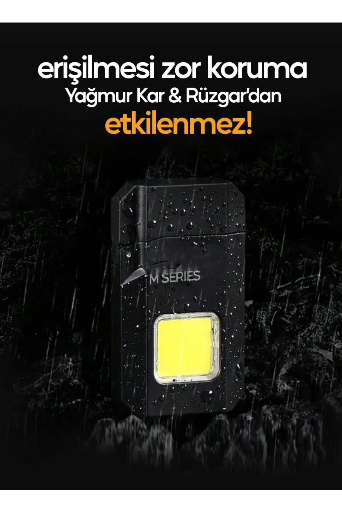 Şarjlı Yüksek Parlak ve Enerji Tasarruflu COB LED Lamba Rüzgar Geçirmez Çakmaklı Fener Kamp Çakmağı