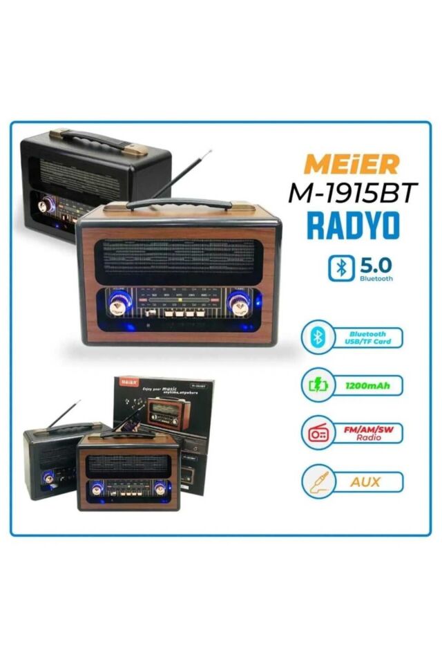 Büyük Boy Şarjlı Nostaljik Led Işıklı Speakr Radyo