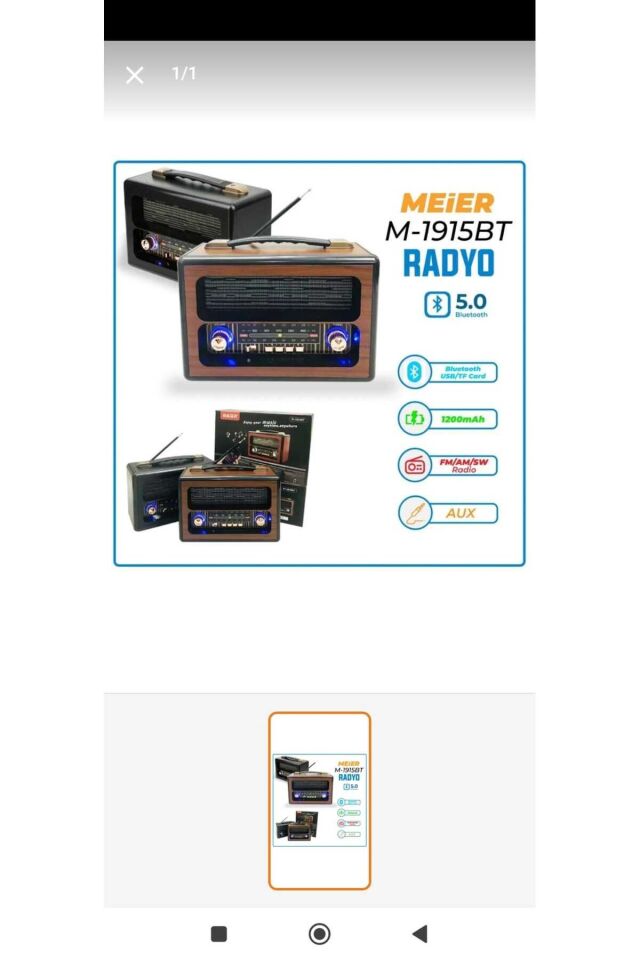 Büyük Boy Şarjlı Nostaljik Led Işıklı Speakr Radyo