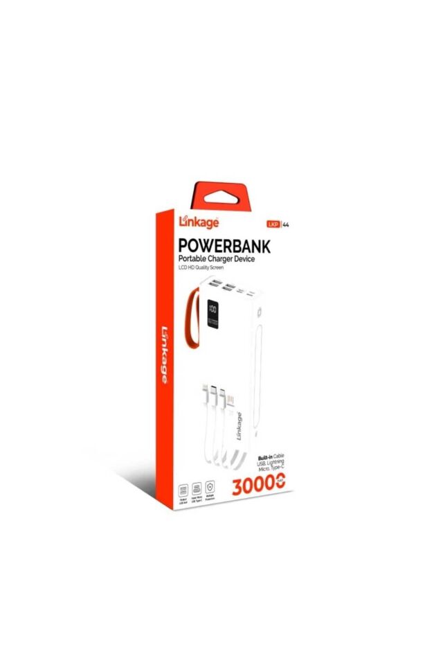 30.000 mAh Taşınabilir Hızlı Şarj Aleti/Powerbank Kendinden Kablolu Işıklı Kamp Dış Mekan Sarjı