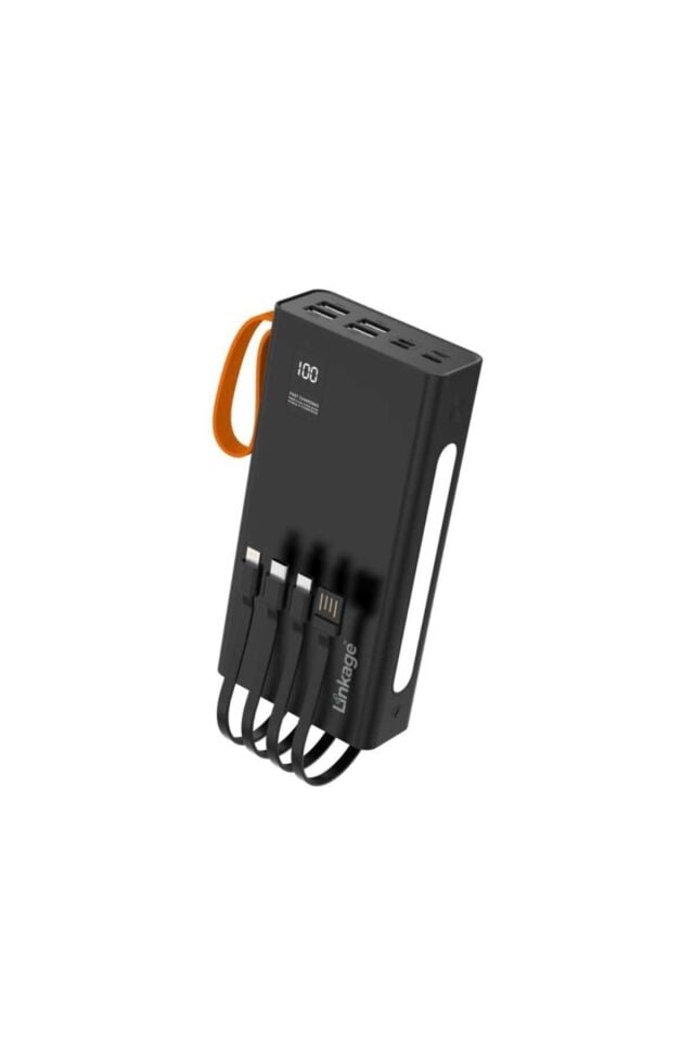30.000 mAh Taşınabilir Hızlı Şarj Aleti/Powerbank Kendinden Kablolu Işıklı Kamp Dış Mekan Sarjı