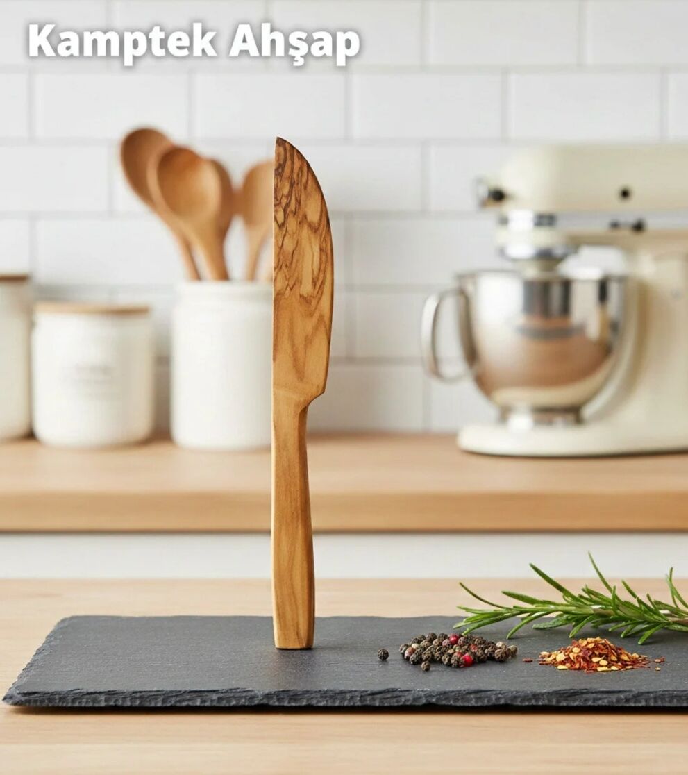 Kamptek Ahşap Zeytin Ağacından Üretilmiş Doğal Bıçak