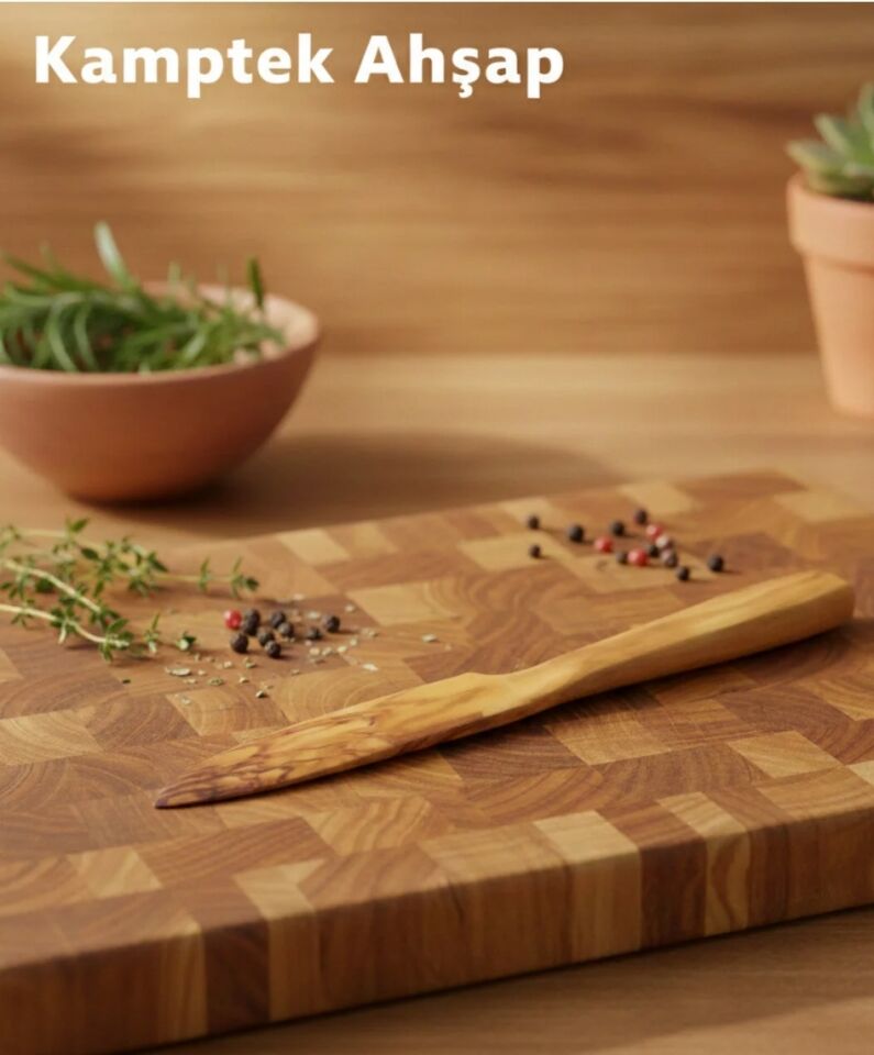 Kamptek Ahşap Zeytin Ağacından Üretilmiş Doğal Bıçak