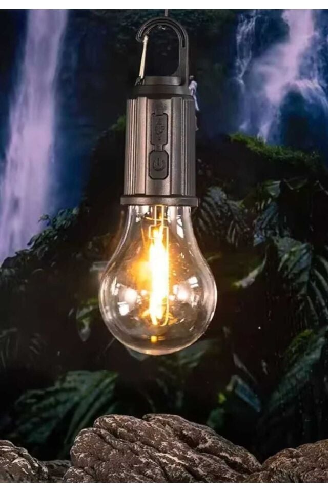 Şarj Alabilen 3 Farklı Modlu Ledli Kendiliğinden Asma Kancalı Kamp Çadır Dış Mekan Lambası