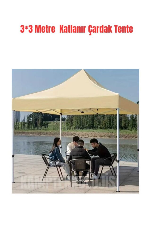 Kamptek Çadır Ürünler 300 X 300 Gazebo Katlanır Çardak Renk Şeçenekli Yeşil