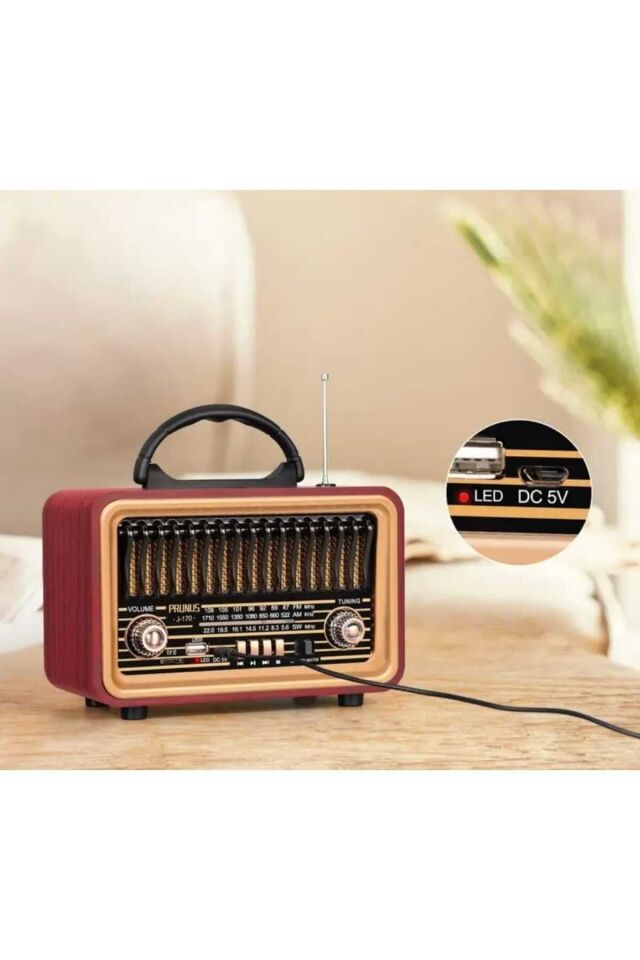 Nostalji Classic FM  Retro Vintage Bluetooth AUX Radyo Hoparlör Müzik Çalar Antika Radyo Büyük Boy H