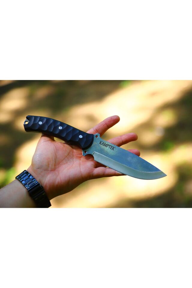 KampTek Bushcraft Yüksek Kalite Bıçak Bıçağı Kamp Bıçağı El Yapımı Koruma Kılıf Hediyeli