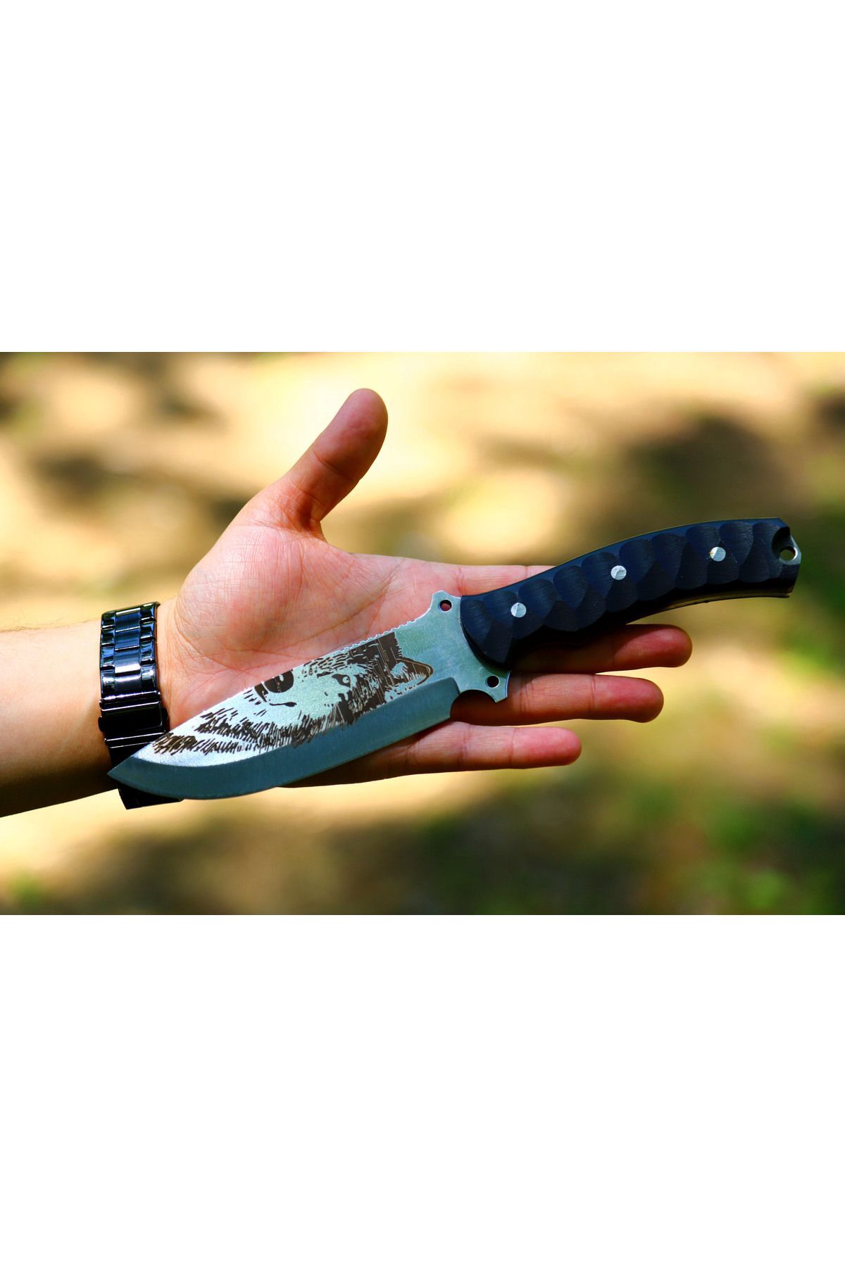KampTek Bushcraft Yüksek Kalite Bıçak Bıçağı Kamp Bıçağı El Yapımı Koruma Kılıf Hediyeli