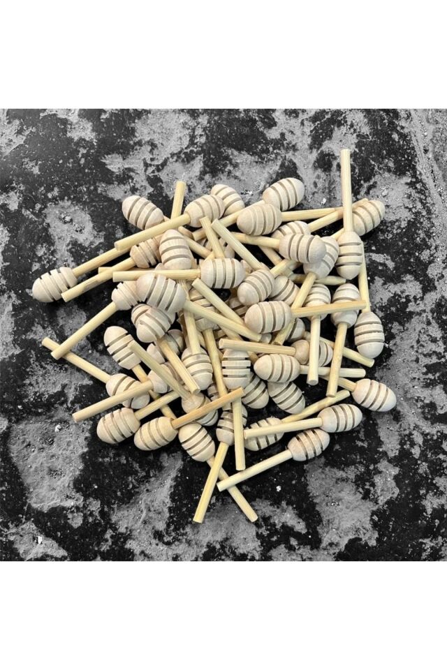 Kamptek Ahşap El Yapımı Doğal Mini Bal Kaşığı 6'lı 5cm 6 Adet