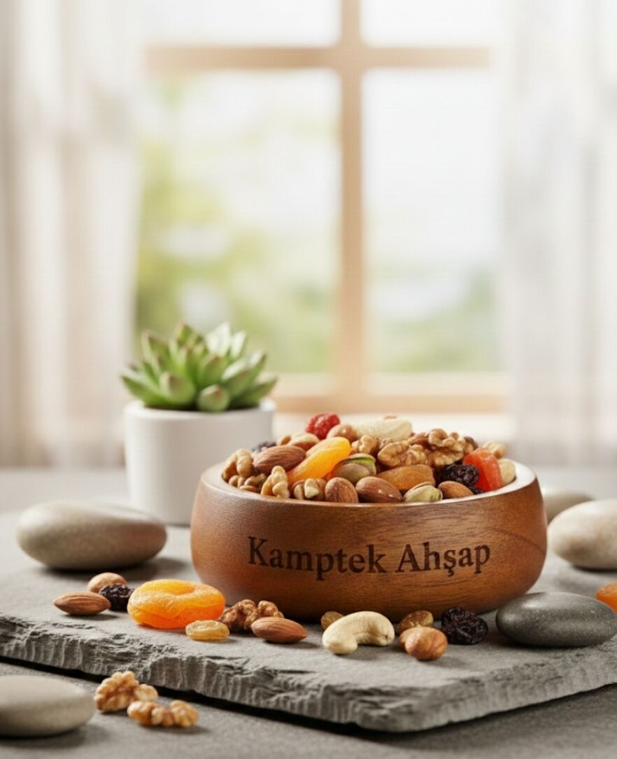 Ahşap Atölyesinden Ahşap Küçük Boy Tasarım Organik Çerezlik Kase 1 Adet