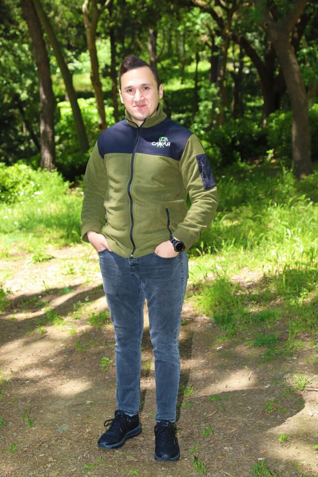 Camp One Slim Fit Anti Pilling Tüylenme Yapmayan Tam Fermuar Shoftshell Sweatshirt 3 Cepli Yerli Yşl