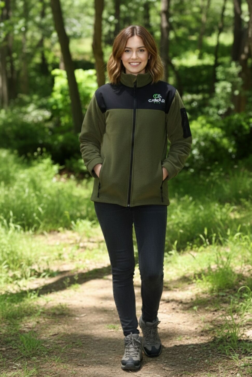 Camp One Slim Fit Anti Pilling Tüylenme Yapmayan Tam Fermuar Shoftshell Sweatshirt 3 Cepli Yerli Yşl