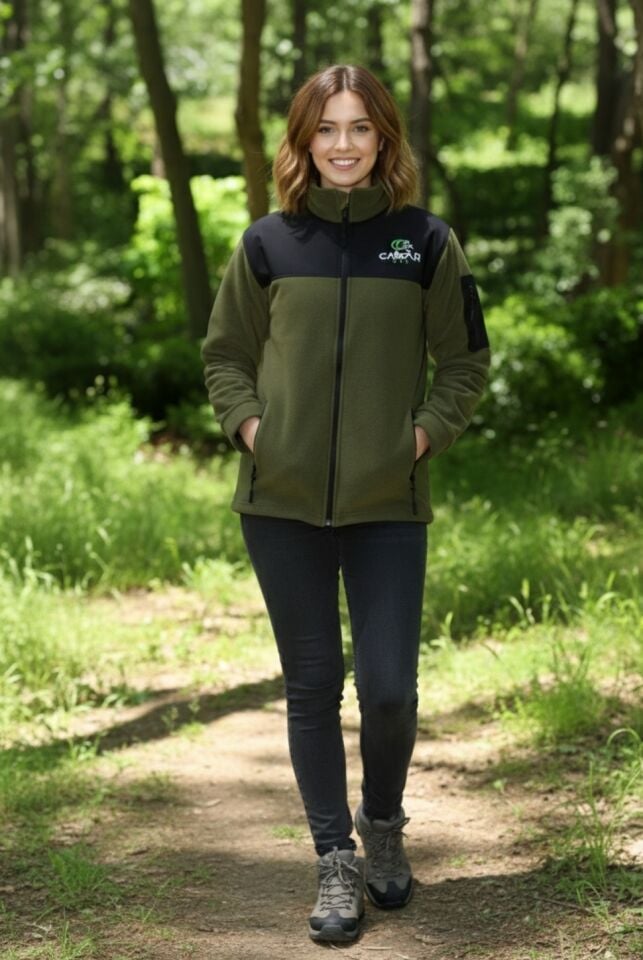 Camp One Slim Fit Anti Pilling Tüylenme Yapmayan Tam Fermuar Shoftshell Sweatshirt 3 Cepli Yerli Yşl