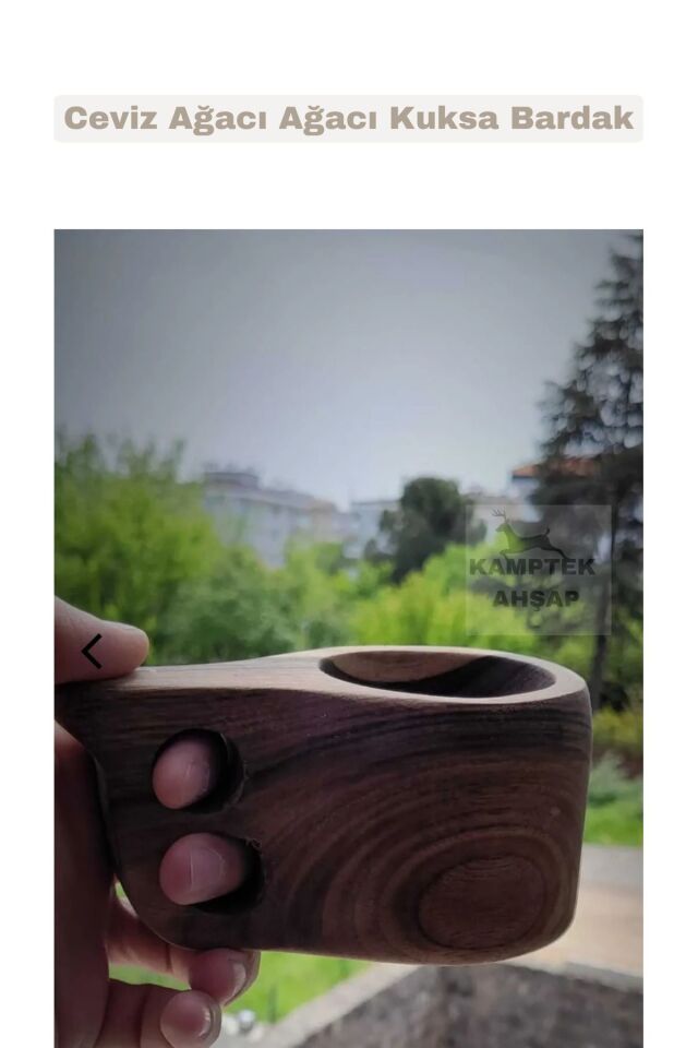 AHŞAP DOĞAL DIŞBUDAK AHŞAP BARDAK KUKSA TUTMA KULPLU BÜYÜK BOY