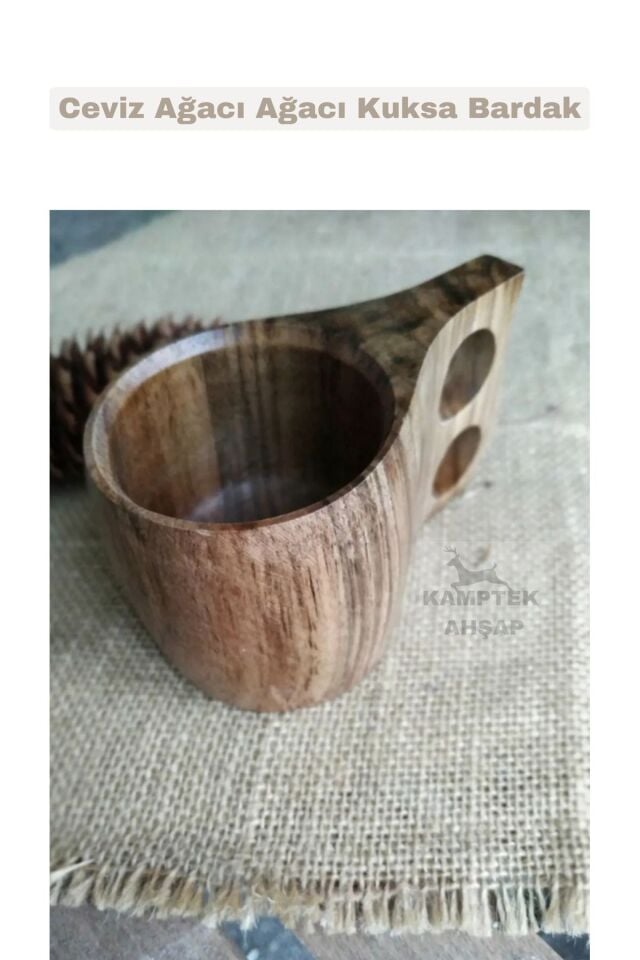 AHŞAP DOĞAL DIŞBUDAK AHŞAP BARDAK KUKSA TUTMA KULPLU BÜYÜK BOY