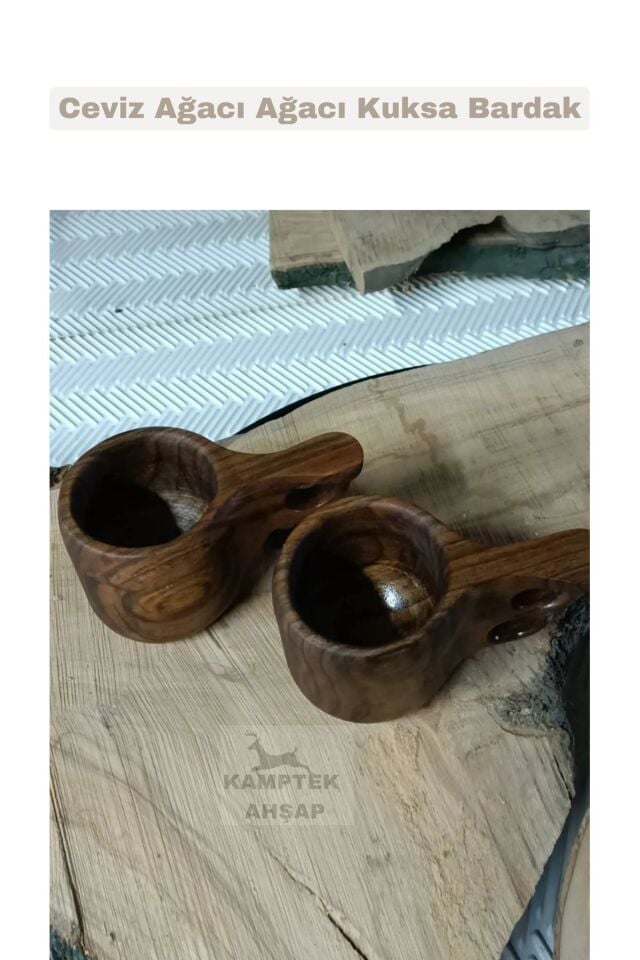 Yenilikçi Ahşap Kahve Çay İçecek Kupası Ergonomik Tasarımlı Saplı Kuksa Bardak Dışbudak