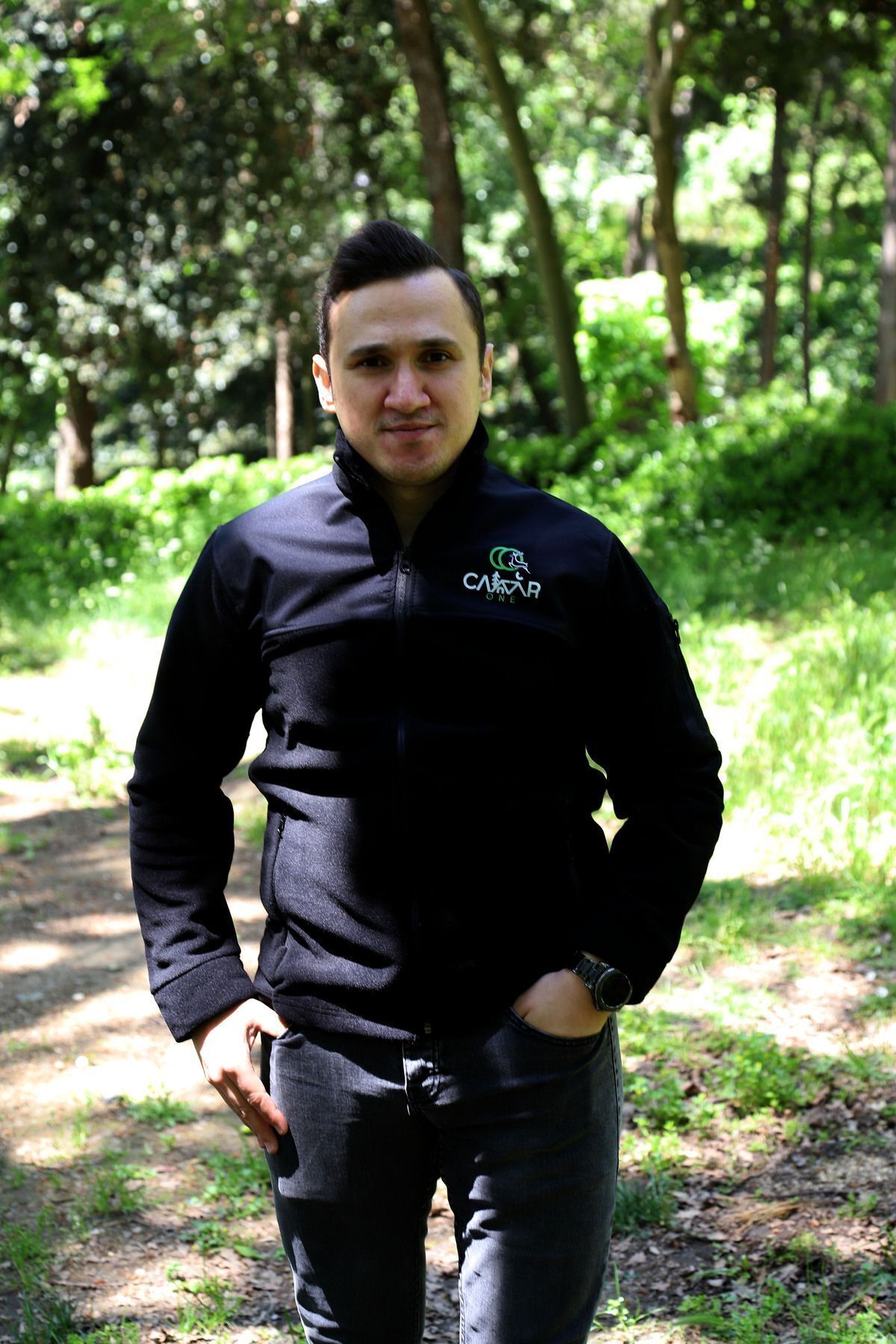Camp One Slim Fit Anti Pilling Tüylenme Yapmayan Tam Fermuar 3 Cepli Shoftshell Sweatshirt Polar syh siyah - XL