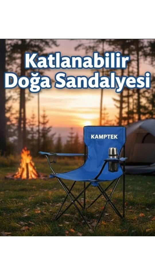 Katlanabilir Kamp Doğa Piknik Sandalyesi Kılıf Hediyeli