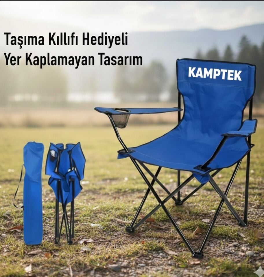 Katlanabilir Kamp Doğa Piknik Sandalyesi Kılıf Hediyeli
