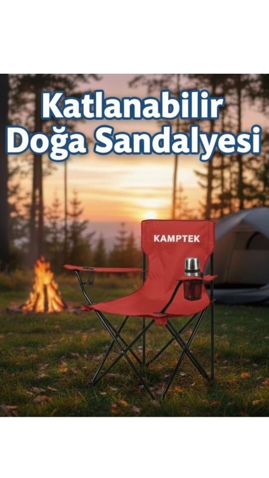 Katlanır Kamp Doğa Piknik Sandalyesi Kılıf Hediyeli