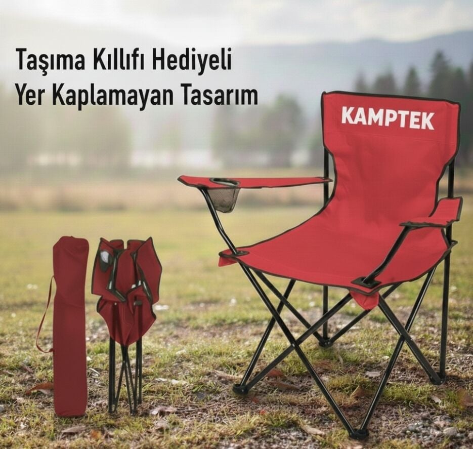 Katlanır Kamp Doğa Piknik Sandalyesi Kılıf Hediyeli