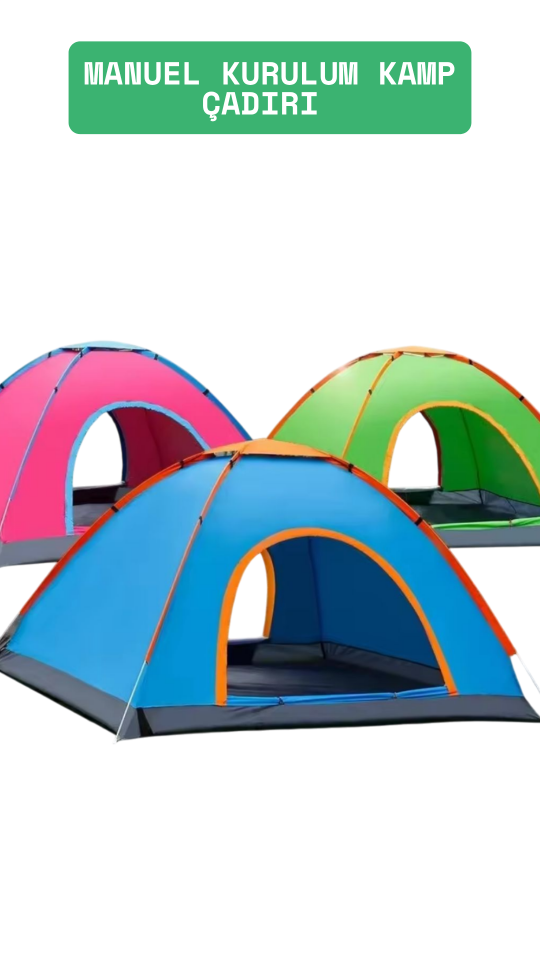 Camp One Portatif Kolay Taşınır 6 Kişilik Manuel Kurulum Kamp Doğa Deprem Çadırı