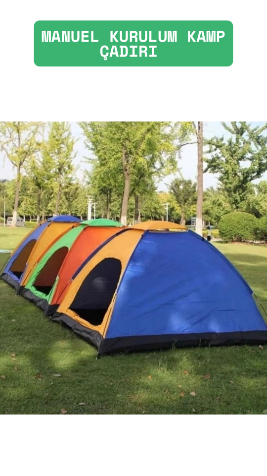 Camp One Portatif Kolay Taşınır 6 Kişilik Manuel Kurulum Kamp Doğa Deprem Çadırı