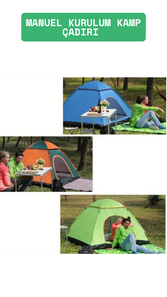 Camp One Portatif Kolay Taşınır 6 Kişilik Manuel Kurulum Kamp Doğa Deprem Çadırı